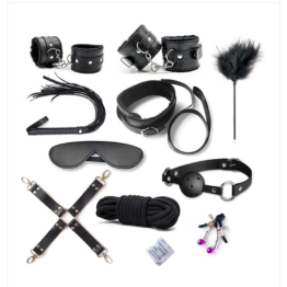 BDSM 10 PIECE SET (BLACK)