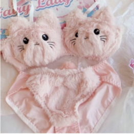 Fluffy Cute Cat Underwear suit