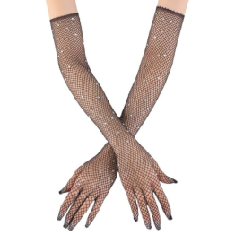 High Elastic Diamond Fishnet Gloves