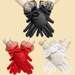 Lace gloves women elegant short gloves
