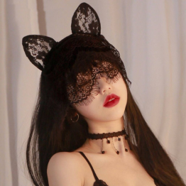 new lace lace with veil cat and rabbit ears headband