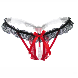 Sexy Ladies Underwear Pearl Massage Open Crotch Temptation
