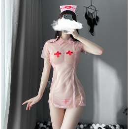 sexy lingerie nurse uniform temptation role play mesh see-through