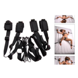 SM bed tied bondage split leg with handcuffs and leg cuffs sleeping bed bandage restraint adult products