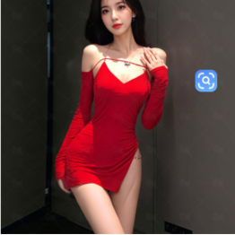 Women's Pajamas Velvet Pure Desire Style Slit BODYCON